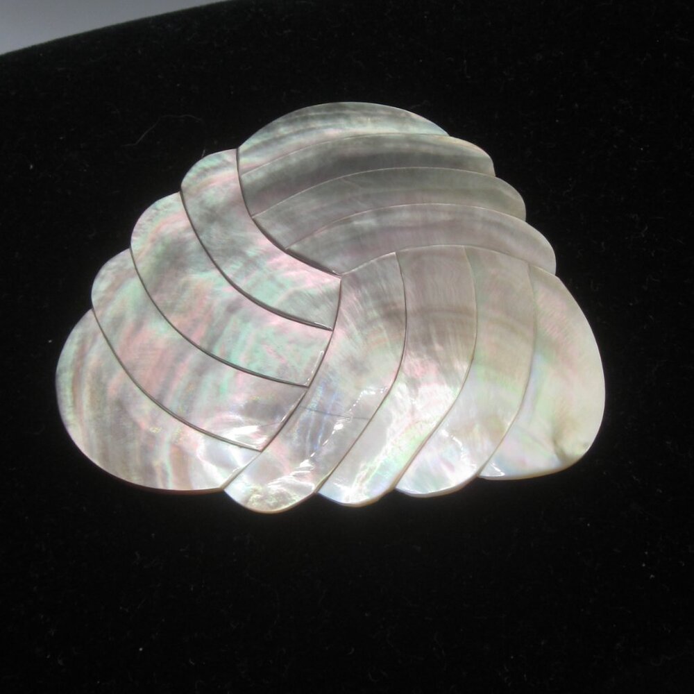 Vintage Abalone Shell Belt Clip Buckle - Picture 2 of 4